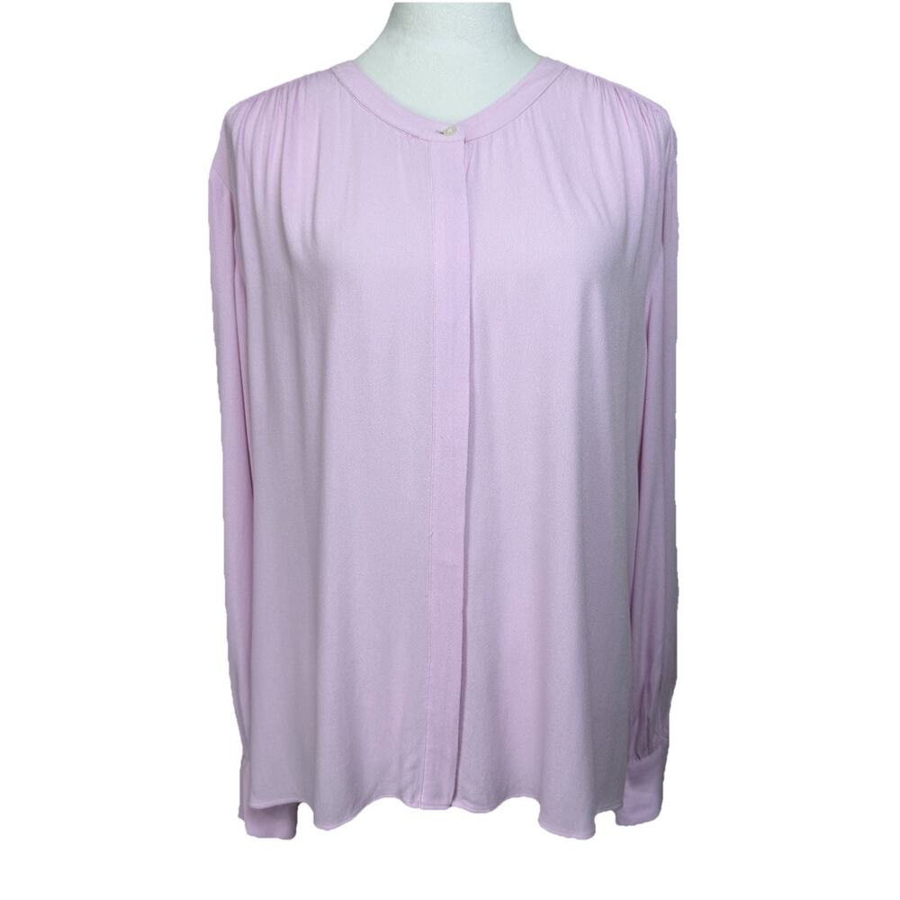 Banana Republic Women's Pink Tunic Sz XL Button Up Long Sleeve Dressy Career